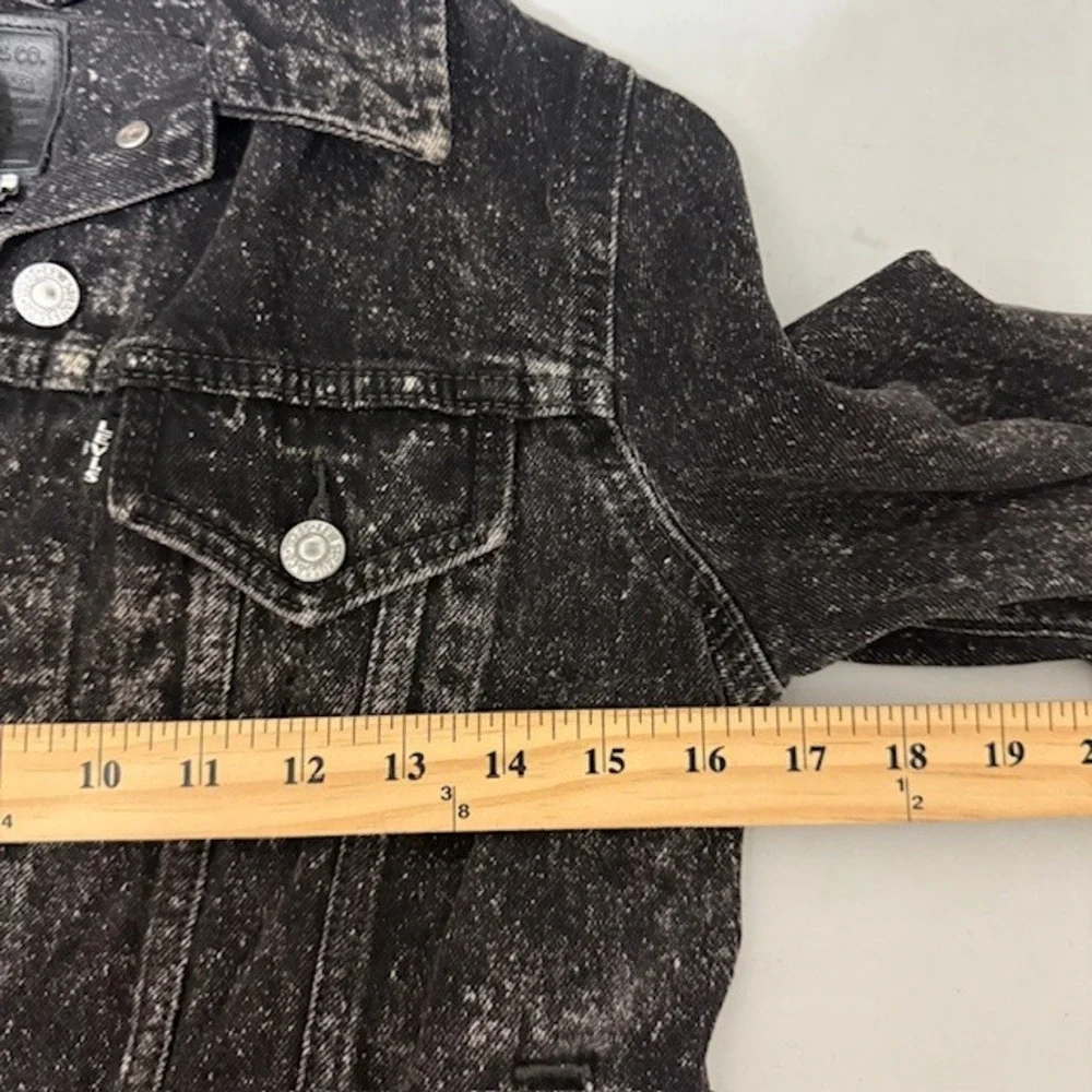 Levis Women's Black Acid Wash Denim Original Trucker Jacket Y2K 90s Grunge